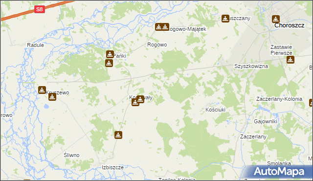 mapa Rogowo-Kolonia, Rogowo-Kolonia na mapie Targeo