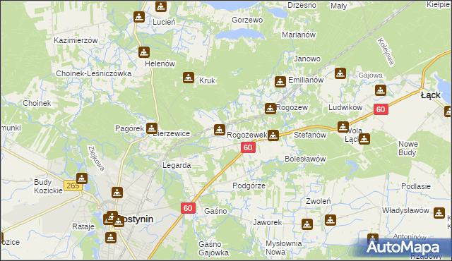 mapa Rogożewek, Rogożewek na mapie Targeo