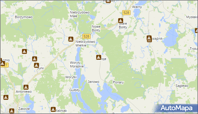 mapa Roje, Roje na mapie Targeo