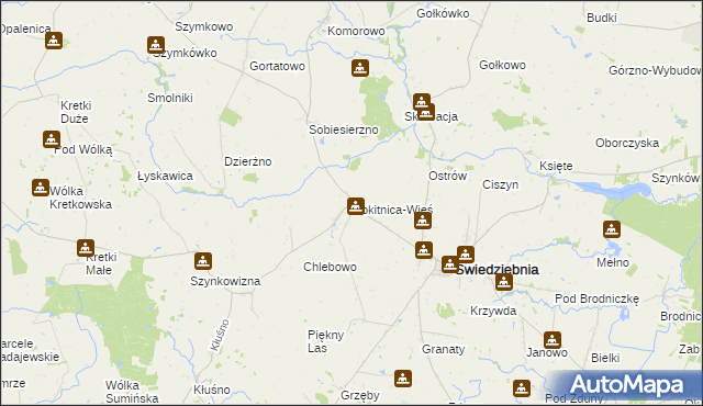 mapa Rokitnica-Wieś, Rokitnica-Wieś na mapie Targeo
