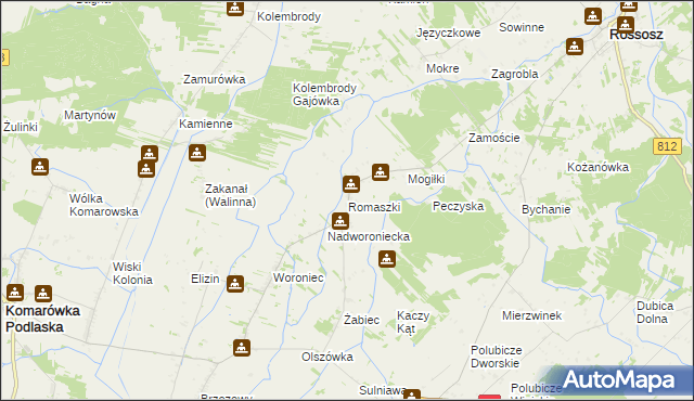 mapa Romaszki, Romaszki na mapie Targeo