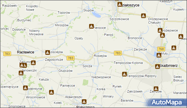 mapa Rosiejów, Rosiejów na mapie Targeo