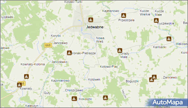 mapa Rostki gmina Jedwabne, Rostki gmina Jedwabne na mapie Targeo