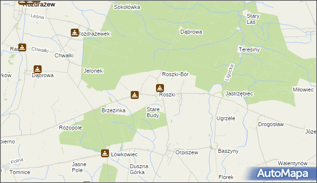 mapa Roszki, Roszki na mapie Targeo