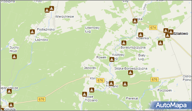 mapa Rowek, Rowek na mapie Targeo