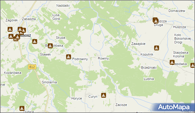 mapa Rowiny, Rowiny na mapie Targeo