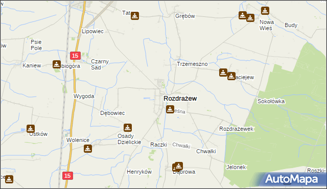 mapa Rozdrażew, Rozdrażew na mapie Targeo