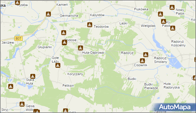 mapa Rozłąki, Rozłąki na mapie Targeo