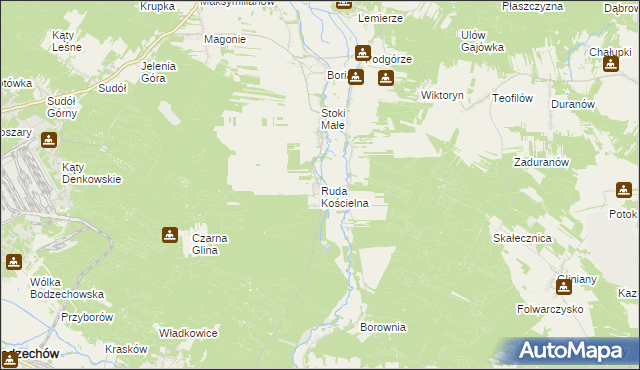 mapa Ruda Kościelna, Ruda Kościelna na mapie Targeo