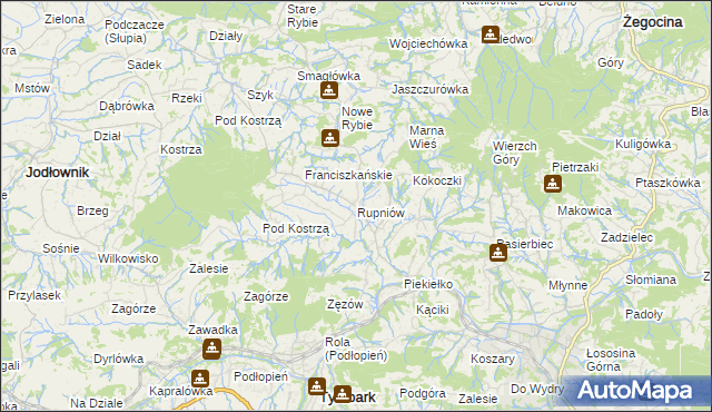 mapa Rupniów, Rupniów na mapie Targeo