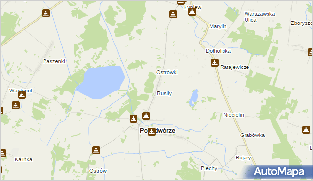 mapa Rusiły, Rusiły na mapie Targeo