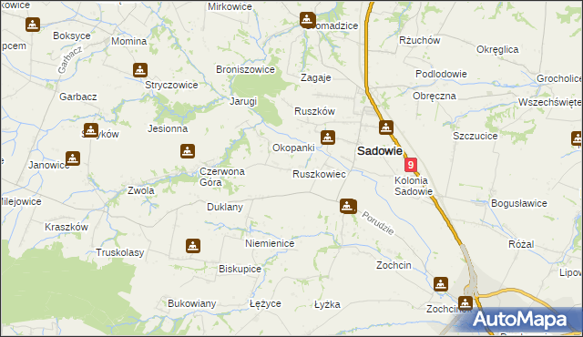 mapa Ruszkowiec, Ruszkowiec na mapie Targeo