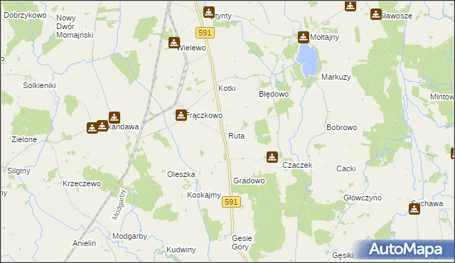 mapa Ruta, Ruta na mapie Targeo