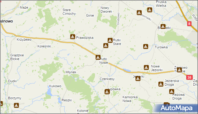 mapa Rutki Nowe, Rutki Nowe na mapie Targeo