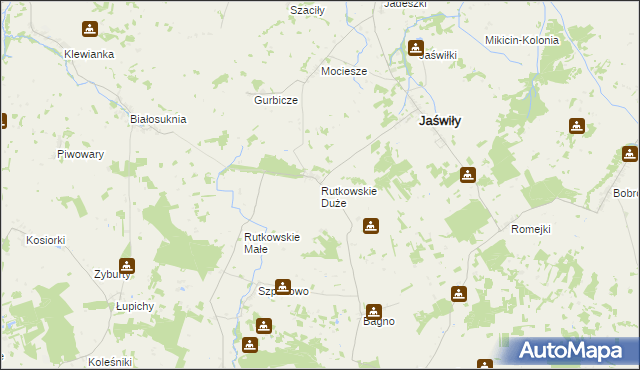 mapa Rutkowskie Duże, Rutkowskie Duże na mapie Targeo