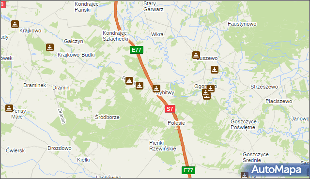 mapa Rybitwy gmina Baboszewo, Rybitwy gmina Baboszewo na mapie Targeo