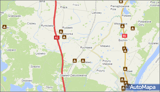 mapa Rychława, Rychława na mapie Targeo