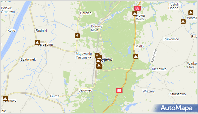 mapa Ryjewo, Ryjewo na mapie Targeo