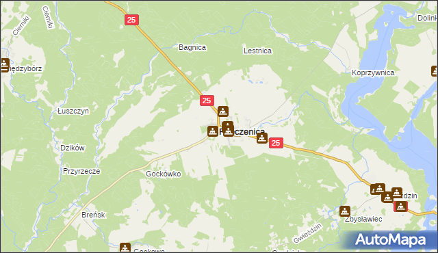 mapa Rzeczenica, Rzeczenica na mapie Targeo