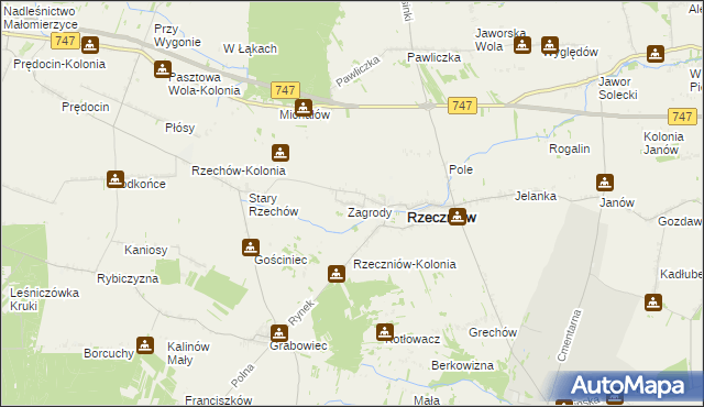 mapa Rzeczniówek, Rzeczniówek na mapie Targeo