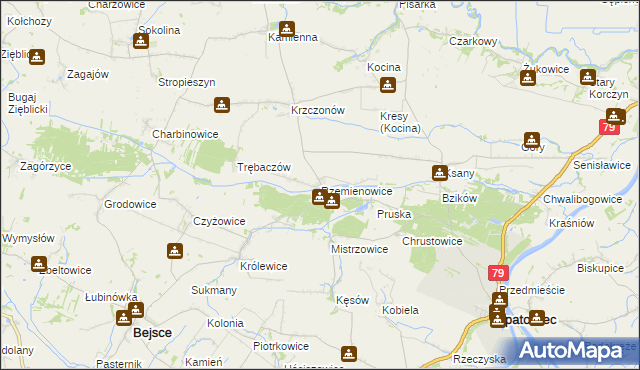 mapa Rzemienowice, Rzemienowice na mapie Targeo