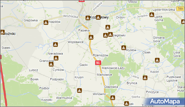mapa Rzeniszów, Rzeniszów na mapie Targeo