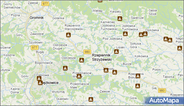 mapa Rzepiennik Strzyżewski, Rzepiennik Strzyżewski na mapie Targeo