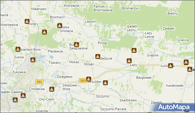 mapa Rzęszyce, Rzęszyce na mapie Targeo