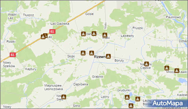 mapa Rzewnie, Rzewnie na mapie Targeo