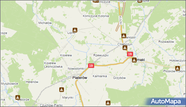 mapa Rzewuszki, Rzewuszki na mapie Targeo