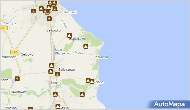 mapa Rzucewo, Rzucewo na mapie Targeo