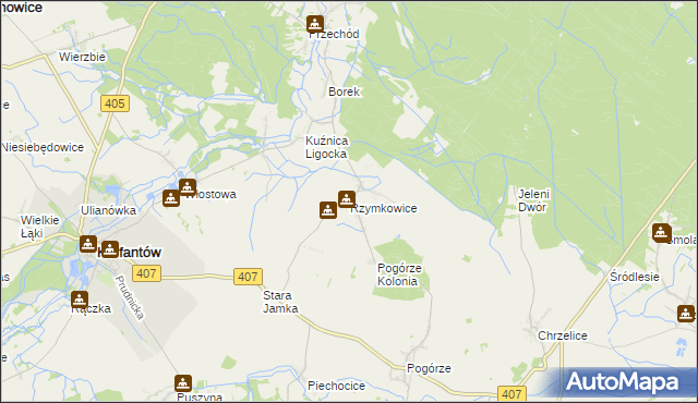mapa Rzymkowice, Rzymkowice na mapie Targeo