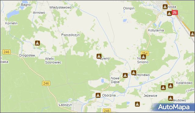 mapa Rzywno, Rzywno na mapie Targeo