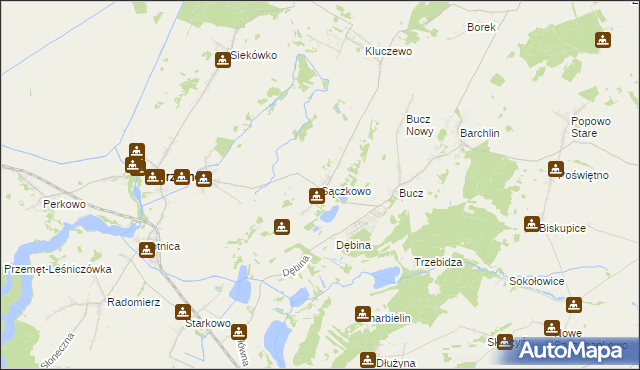 mapa Sączkowo, Sączkowo na mapie Targeo