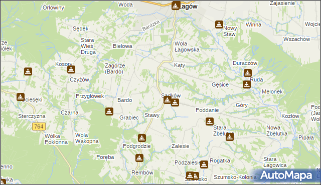 mapa Sadków gmina Łagów, Sadków gmina Łagów na mapie Targeo