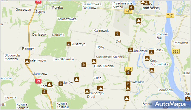mapa Sadkowice-Kolonia, Sadkowice-Kolonia na mapie Targeo