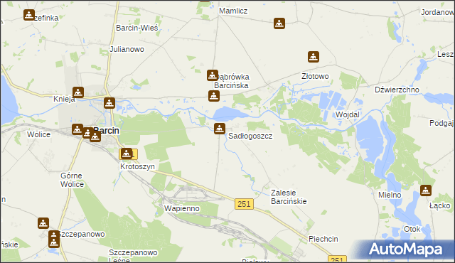 mapa Sadłogoszcz, Sadłogoszcz na mapie Targeo