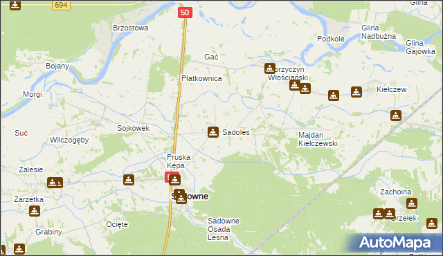 mapa Sadoleś, Sadoleś na mapie Targeo