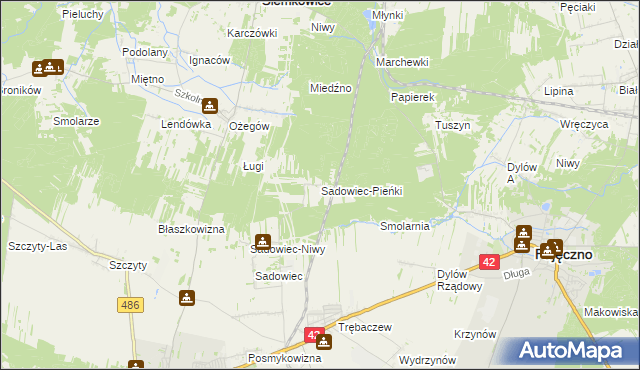 mapa Sadowiec-Pieńki, Sadowiec-Pieńki na mapie Targeo