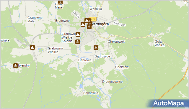 mapa Sądrożyce, Sądrożyce na mapie Targeo
