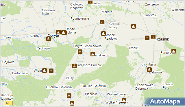 mapa Sadykierz gmina Obryte, Sadykierz gmina Obryte na mapie Targeo