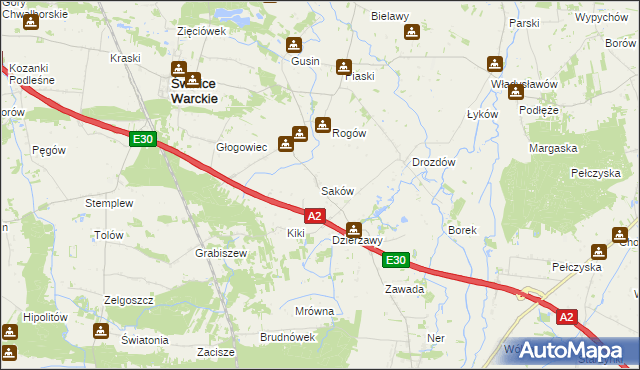 mapa Saków, Saków na mapie Targeo