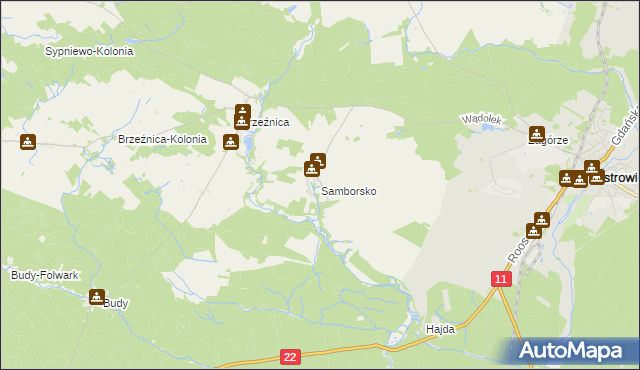 mapa Samborsko, Samborsko na mapie Targeo