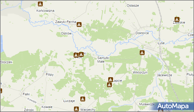 mapa Samułki Małe, Samułki Małe na mapie Targeo