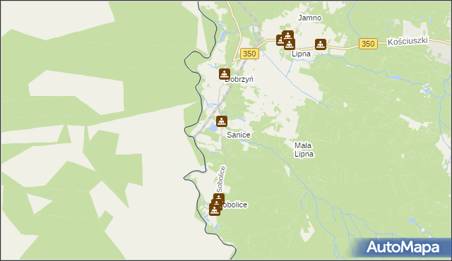 mapa Sanice, Sanice na mapie Targeo