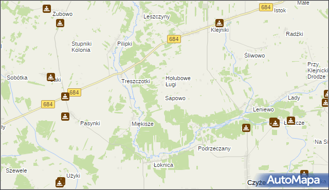 mapa Sapowo, Sapowo na mapie Targeo