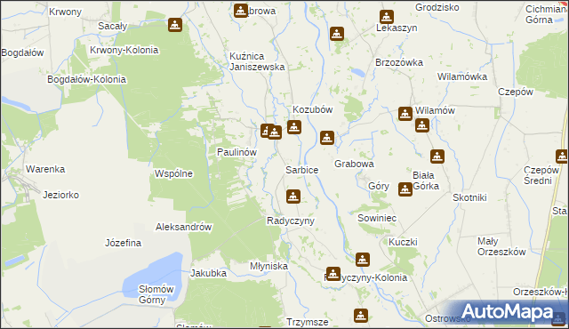 mapa Sarbice, Sarbice na mapie Targeo
