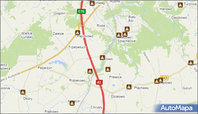 mapa Sarnowo gmina Stolno, Sarnowo gmina Stolno na mapie Targeo