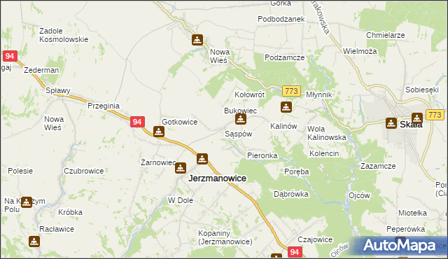mapa Sąspów, Sąspów na mapie Targeo