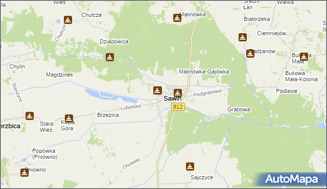 mapa Sawin, Sawin na mapie Targeo